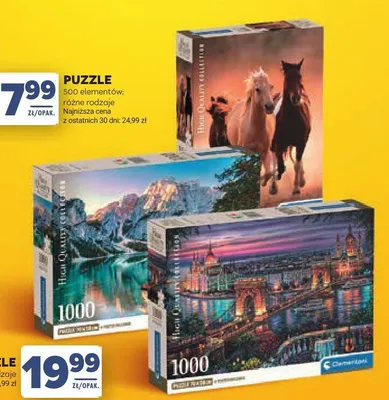 Puzzle 1000 elementów Clementoni promocja w Stokrotka