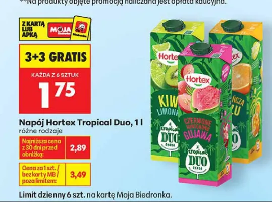 Napój Hortex Tropical Duo Kiwi Limona promocja w Biedronka
