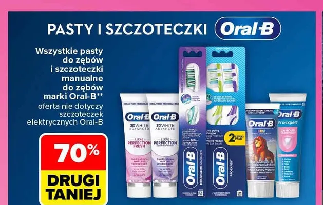 Pasty do zębów i szczoteczki manualne do zębów Oral-B promocja w Carrefour