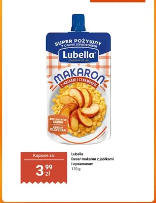 Deser makaron z jabłkami i cynamonem Lubella promocja w Dino