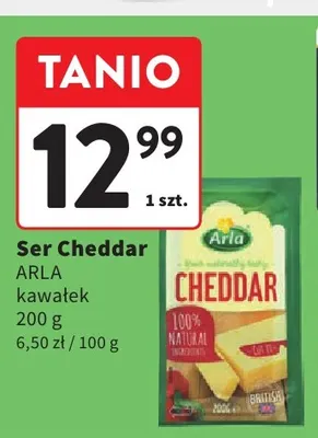 Ser cheddar w kawałku Arla promocja w Intermarche