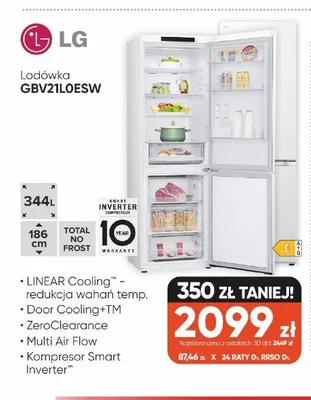 Lodówka LG GBV21LOESW promocja w Max Elektro