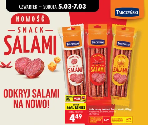 Snack salami wieprzowe promocja w Biedronka