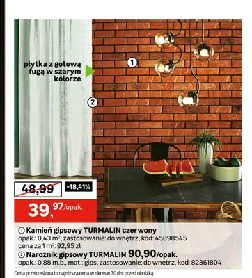Kamień gipsowy TURMALIN czerwony promocja w Leroy Merlin