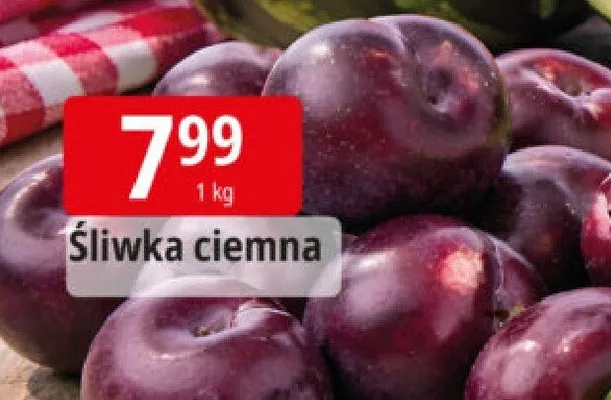 Śliwka ciemna promocja w Leclerc