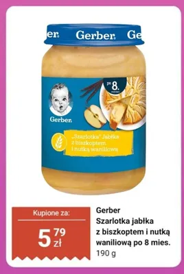 Deserek Gerber Szarlotka jabłka z biszkoptem i nutką waniliową po 8 mies. promocja w Biedronka