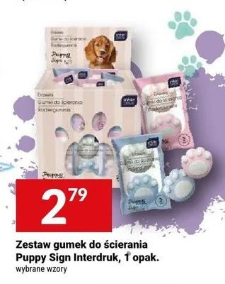 Zestaw gumek do ścierania Puppy Sign Interdruk promocja w Twój Market