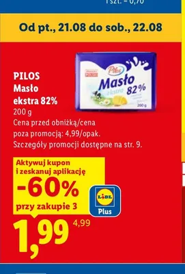 Masło ekstra Pilos 82% promocja w Lidl