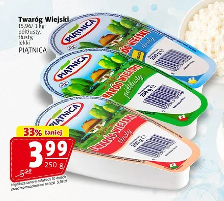 Twaróg Wiejski tłusty Piątnica promocja w Prim Market
