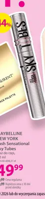 Tusz do rzęs Lash Sensational Sky Tubes Maybelline New York promocja w Hebe