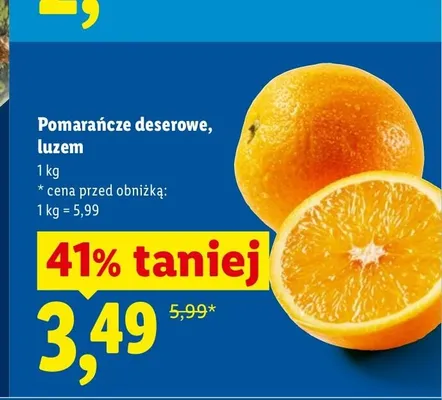 Pomarańcze deserowe luzem promocja w Lidl