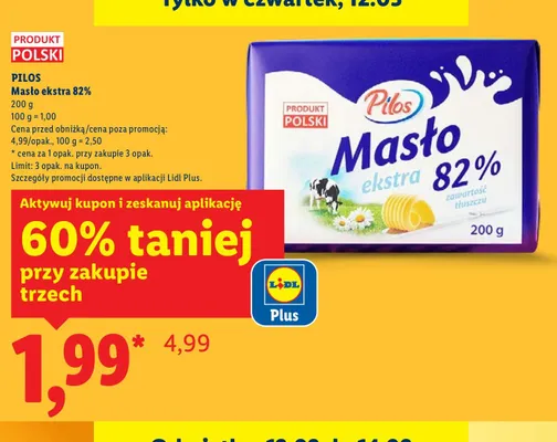 Masło ekstra 82% promocja w Lidl
