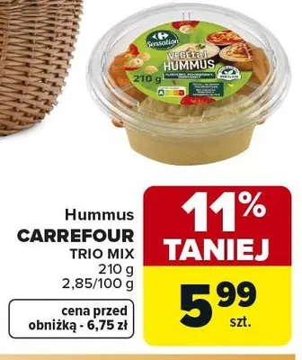 Hummus CARREFOUR TRIO MIX promocja w Carrefour Market