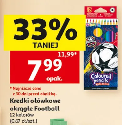 Kredki ołówkowe okrągłe Football 12 kolorów promocja w Auchan