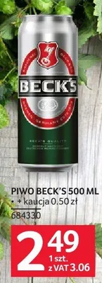 Piwo Beck's 500ML promocja w Selgros