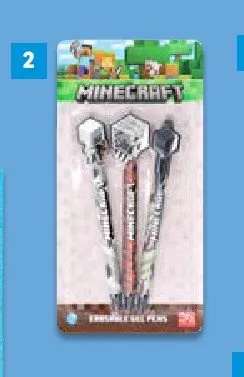 Zestaw długopisów zmazywalnych Minecraft 3-pak promocja w Lidl