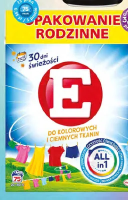 Proszek do prania E All in 1 do kolorowych i ciemnych tkanin promocja w Dino
