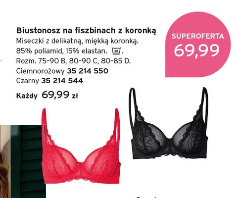Biustonosz na fiszbinach z koronką Tchibo promocja w Tchibo