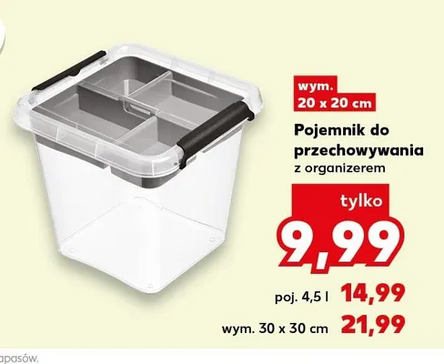 Pojemnik do przechowywania z organizerem 4,5l promocja w Kaufland