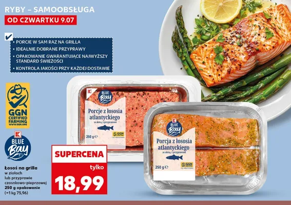 Łosoś na grilla Blue Bay w przyprawie czosnkowo-pieprzowej promocja w Kaufland