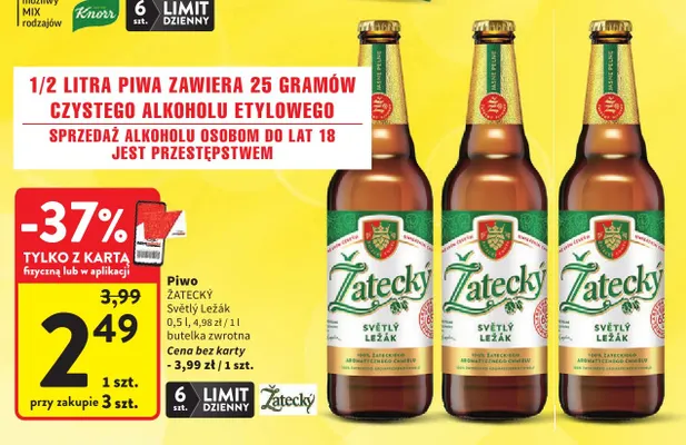 Piwo Žatecký Světlý Ležák promocja w Intermarche