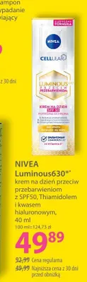 Krem na dzień przeciw przebarwieniom z SPF50, Thiamidolem i kwasem hialuronowym Luminous630 promocja w Hebe