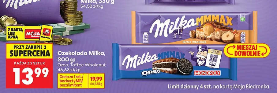 Czekolada Milka MMMAX Oreo promocja w Biedronka