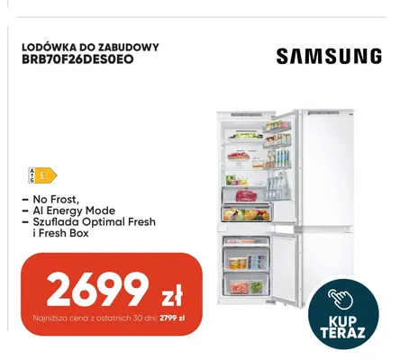 Lodówka do zabudowy Samsung promocja w Max Elektro