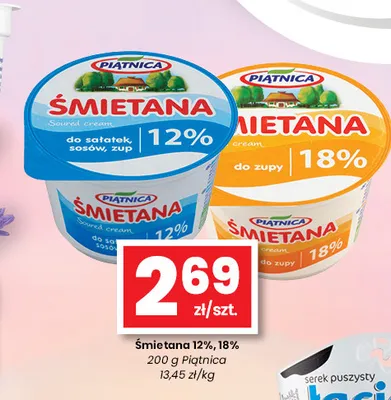 Śmietana Piątnica 12% promocja w emma MARKET