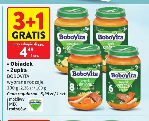 Obiadek BoboVita Warzywa ze schabem i kluseczkami promocja w Intermarche