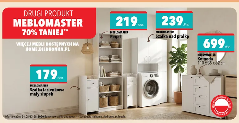 Szafka nad pralkę Meblomaster promocja w Biedronka Home