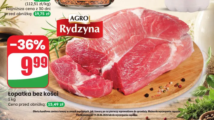 Łopatka wieprzowa bez kości Agro Rydzyna promocja w Dino