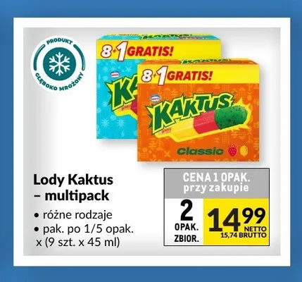 Lody Kaktus multipack promocja w Makro