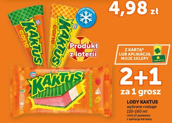 Lody rożek Kaktus Cone promocja w Groszek