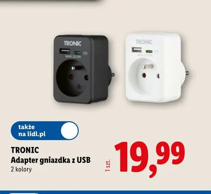 Adapter gniazdka z USB Tronic promocja w Lidl
