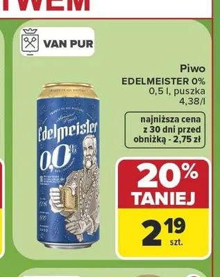 Piwo bezalkoholowe Edelmeister promocja w Carrefour Market
