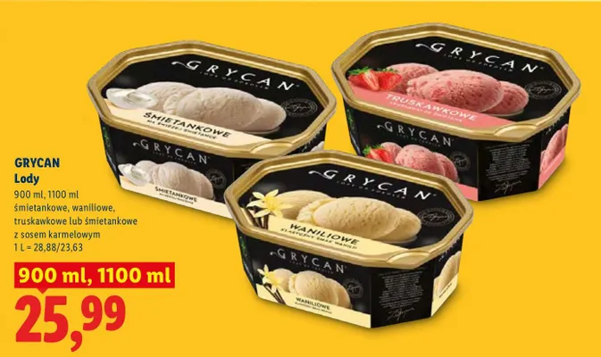 Lody śmietankowe z sosem karmelowym promocja w Lidl