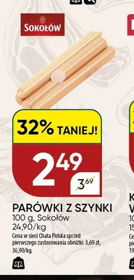 Parówki z szynki Sokołów promocja w Chata Polska