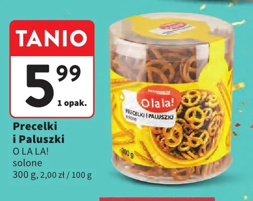 Precelki i paluszki solone O la la! promocja w Intermarche