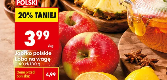 Jabłka polskie Lobo na wagę promocja w Biedronka