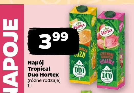 Napój Tropical Duo Hortex różne rodzaje promocja w Netto