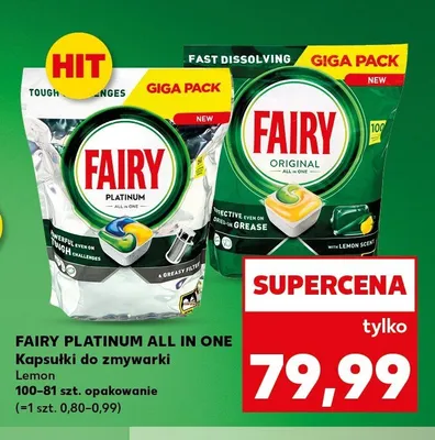 Kapsułki do zmywarki Fairy Original All in One promocja w Kaufland