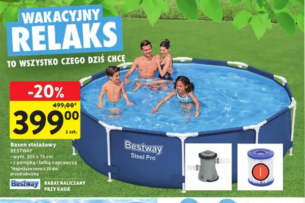 Basen stelażowy Bestway Steel Pro promocja w Intermarche