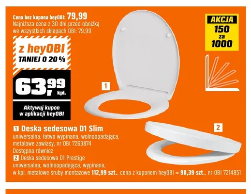 Deska sedesowa D1 Slim promocja w OBI