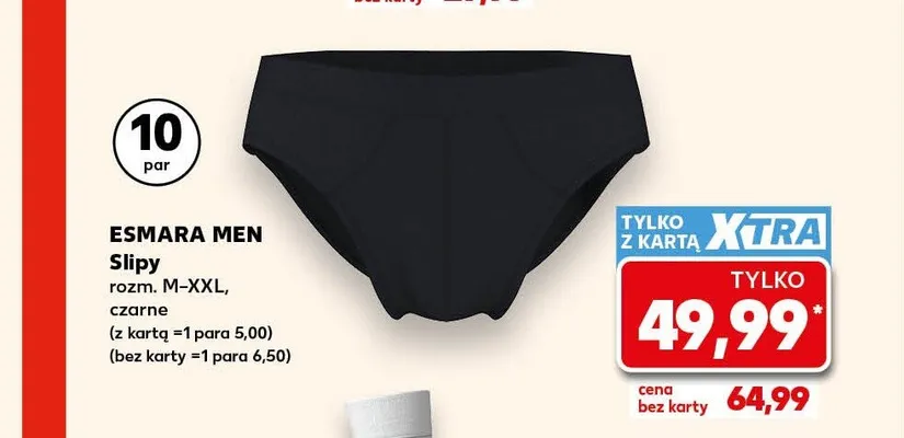 Slipy męskie Esmara Men 10-pak promocja w Kaufland
