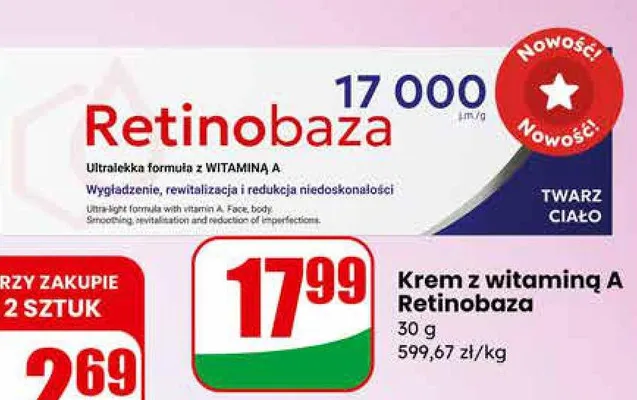 Krem z witaminą A Retinobaza promocja w Dino