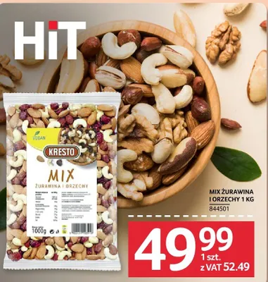Mix żurawina i orzechy Kresto 1 kg promocja w Selgros