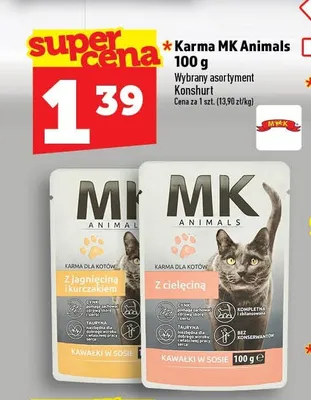 Karma dla kota MK Animals z cielęciną 100 g promocja w TOPAZ