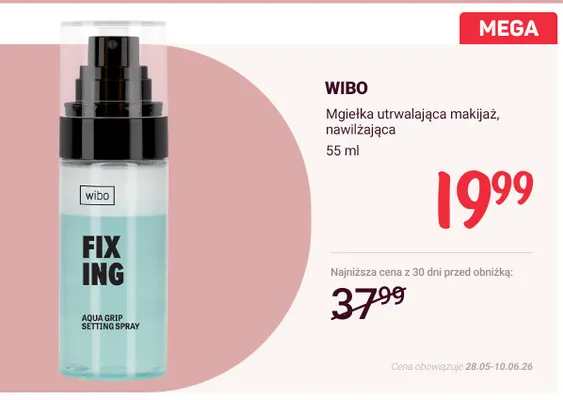 Mgiełka utrwalająca makijaż nawilżająca WIBO promocja w Rossmann