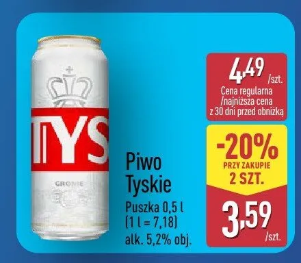 Piwo Tyskie promocja w Aldi